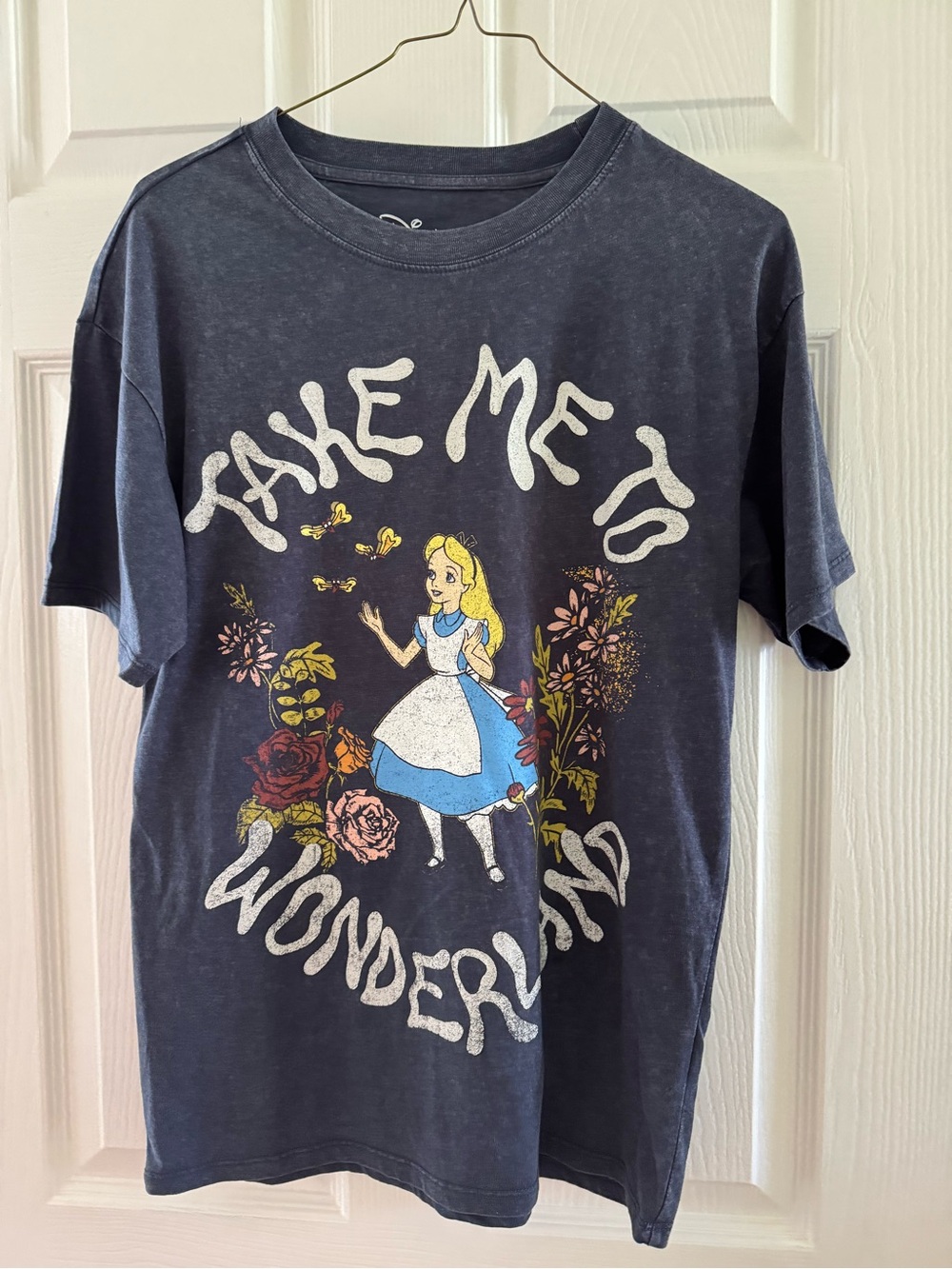 Womens Blue Alice in Wonderland Graphic Tee - Shirt